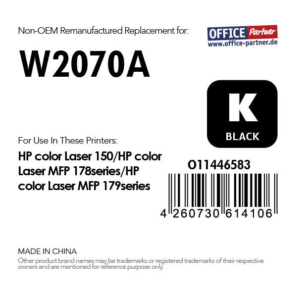 OFFICE-Partner Premium Toner - alternativ zu HP 117A (W2070A) - schwarz OFFICE-Partner Premium Toner - alternativ zu HP 117A (W2070A) - schwarz